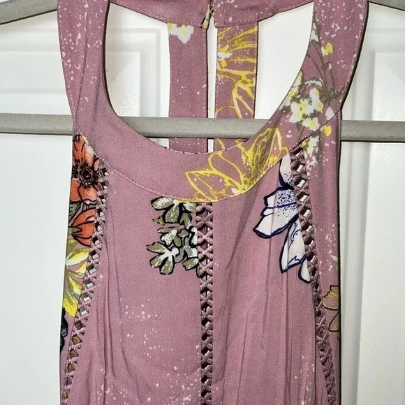 Bp BACKLESS HIGH NECK DRESS SIZE‎ SMALL PINK WITH FLORAL DESIGN SIZE SMALL NWT - Picture 6 of 11